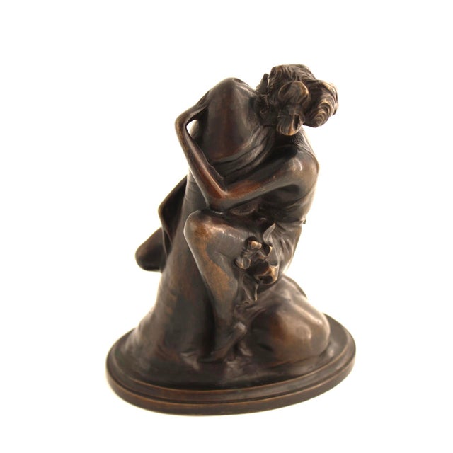 1930s Bruno Zach 1930 Austrian Art Deco Erotic Bronze Sculpture "The Hugger" For Sale - Image 5 of 8