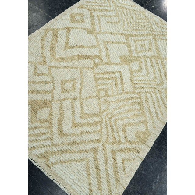 Textile Turkish Tulu Handmade Rug 3'8" x 4'10" #20507 For Sale - Image 7 of 8