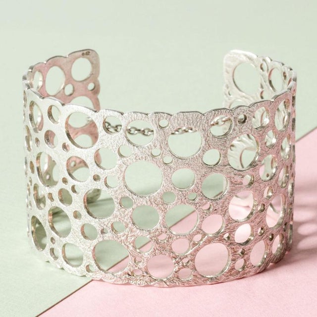 1970s Silver Pitsi Cuff by Liisa Vitali for Nesto, 1971 For Sale - Image 5 of 8