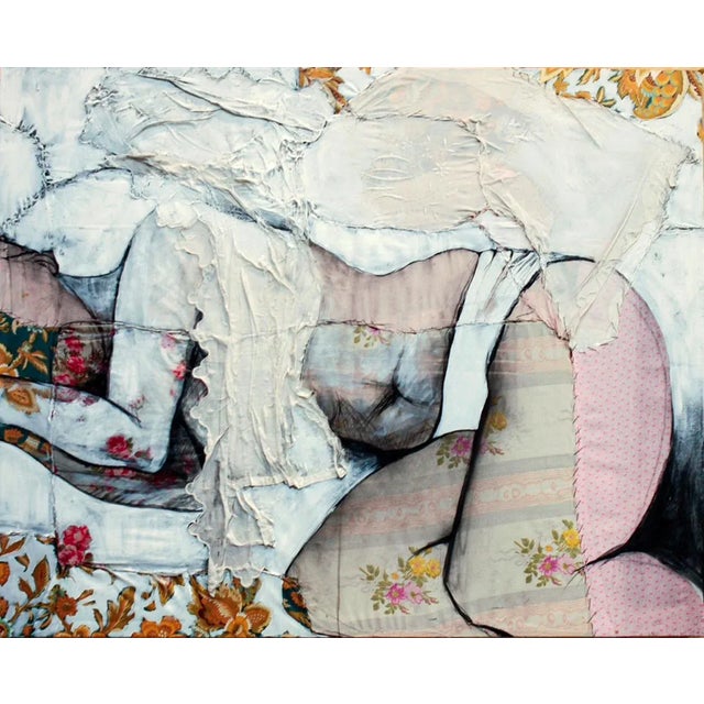 Baroque Anne Valérie Dupond, Lea 2, Sensual Fabric Painting of Sleeping Woman, 2014 For Sale - Image 3 of 3