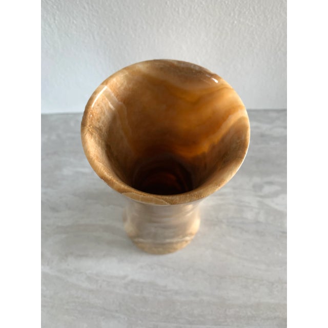 Vintage Neutral Onyx Marble Vase For Sale - Image 4 of 11