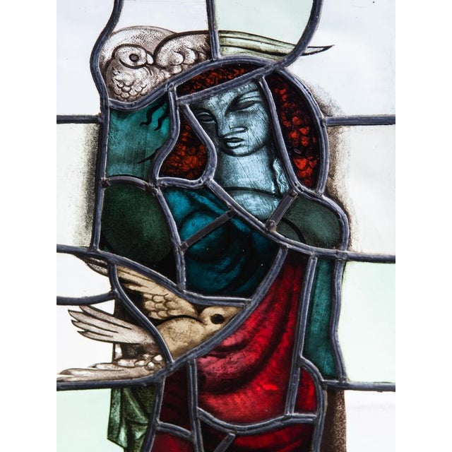 Hand-Crafted Art Glass Window, 1950 For Sale - Image 6 of 14