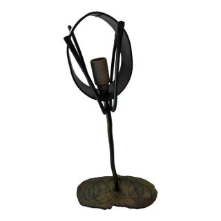 Antique Bronze Industrial Brutalist Sculptural Table Lamp For Sale