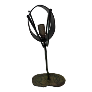 Antique Bronze Industrial Brutalist Sculptural Table Lamp