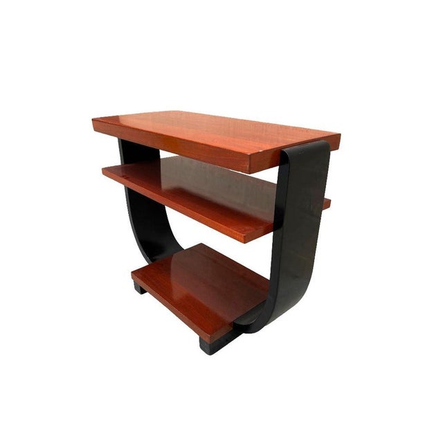 1940s 1940s Two-Tone Geometric Art Deco Side Table Attributed to Gilbert Rohde for Brown Saltman For Sale - Image 5 of 7
