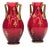 Baccarat Red Baluster Vases in Golden Decor, 1880s, Set of 2 For Sale