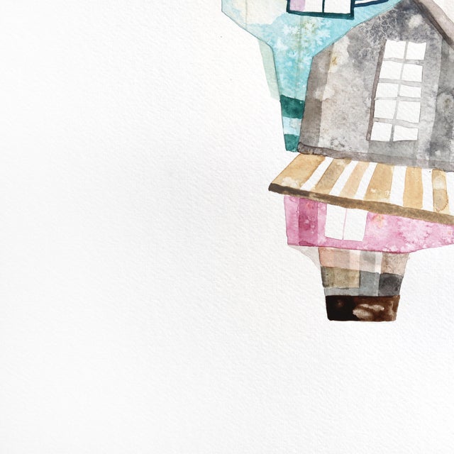 Boston - Abstract Color Drenched Urban Cityscape Watercolor Original Artwork by Maria C Bernhardsson For Sale - Image 4 of 6