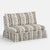 Wood Capra Ruffle Settee in Linny Ikat Brown For Sale - Image 7 of 7