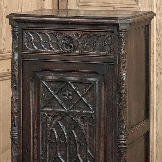 19th Century Gothic Oak Confiturier Cabinet For Sale In Dallas - Image 6 of 18