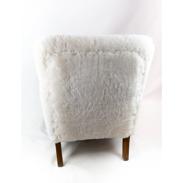 Easy Chair in Sheep Wool from Fritz Hansen, 1930s For Sale - Image 6 of 7