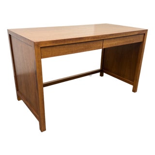 Bespoke Mid-Century Modern Desk + Two Drawers For Sale