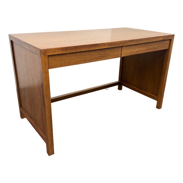 Bespoke Mid-Century Modern Desk + Two Drawers For Sale