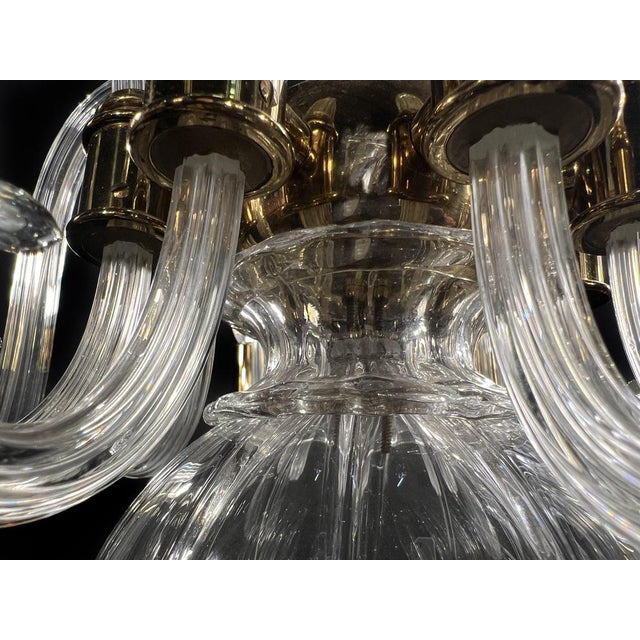 Italian Murano Glass Chandelier with Gold Inserts attributed to Barovier & Toso, 1970s For Sale - Image 13 of 18