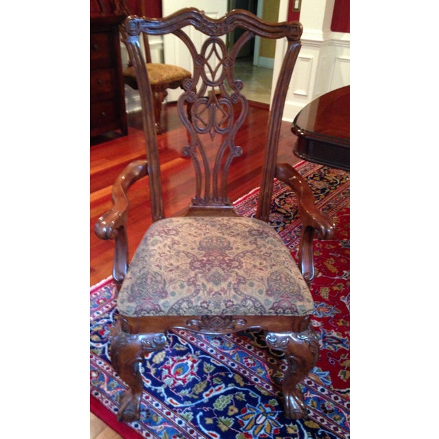 1990s American Chippendale Style Dining Table and Chairs For Sale - Image 4 of 6