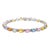 18k White Gold 13.03 Ctw Multi Sapphire Diamond Tennis Bracelet For Sale