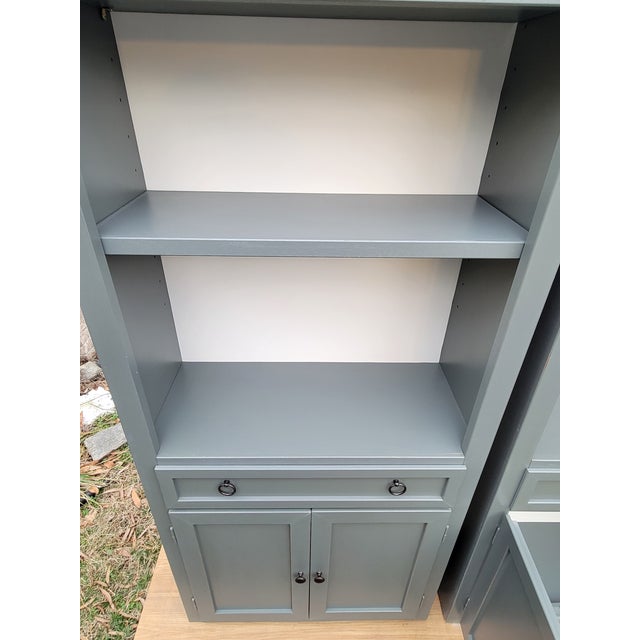 Crate & Barrel Crate & Barrel Cameo Grey Storage Bookcases, A Pair For Sale - Image 4 of 7