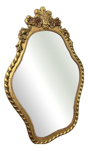 Vintage French Ornate Wall Mirror with Gold Finish