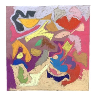 Abstraction No.105 Original Pastel by Erik Sulander 12x12 For Sale