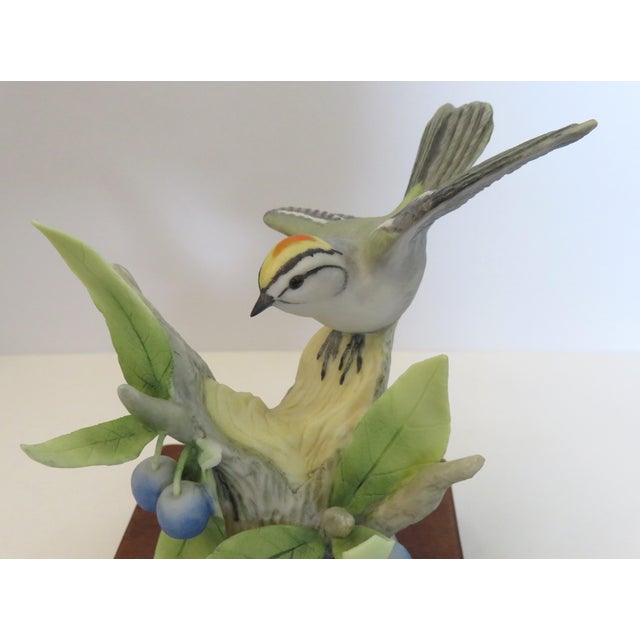 Ceramic Vintage Marcel E. Moussalli Golden-Crowned Kinglet Yellow Bird-Porcelain Figurine For Sale - Image 7 of 9