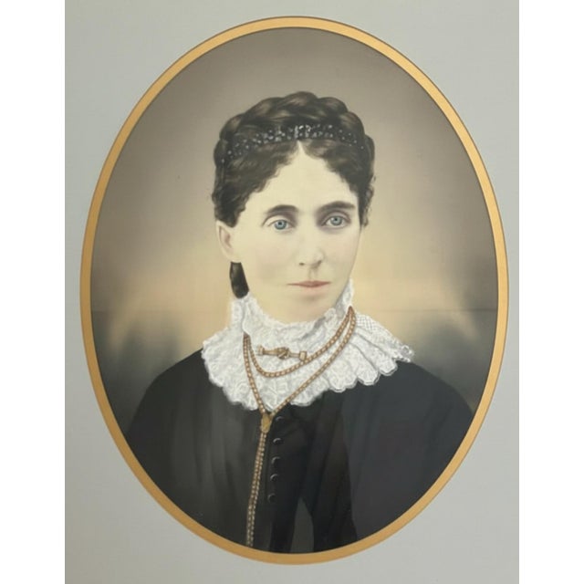 Victorian Museum-Quality 19th-Century Portrait, Rare Opalotype (Milk Glass Photo) in Ornate Gilded Victorian Frame For Sale - Image 3 of 5