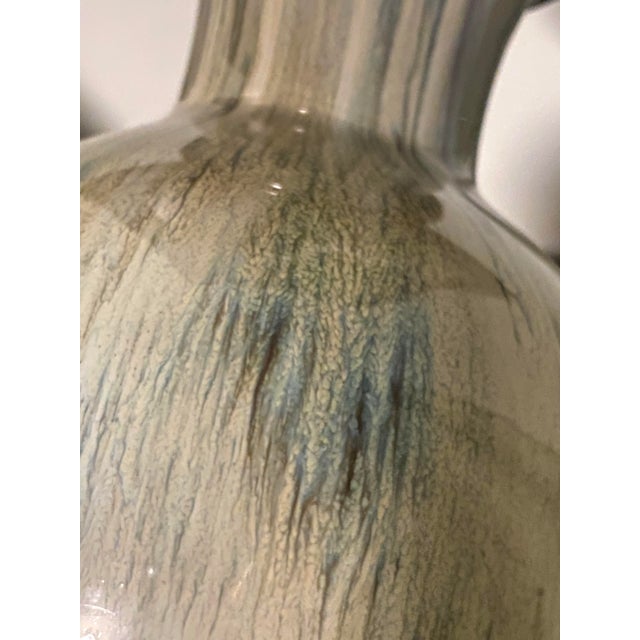 Pair of Ombre Flambé Glazed Chinese Porcelain Vases Circa 1940s For Sale - Image 4 of 7