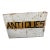 Vintage Double-Sided Hand-Painted Wooden “Antiques” Trade Sign For Sale