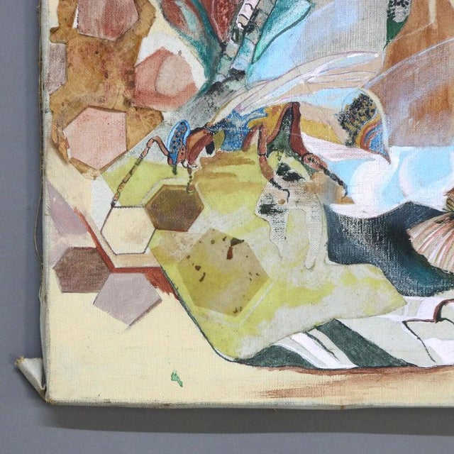 Mid-Century Modern Mid Century Modern Abstract Impressionist Multimédia Painting on Canvas C1968 For Sale - Image 3 of 13