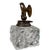 Antique Vintage Cut Crystal Inkwell Brass Eagle Top For Sale