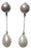 Italian Grey and White Pearl Diamond White Gold Dangle Earrings, Pair For Sale