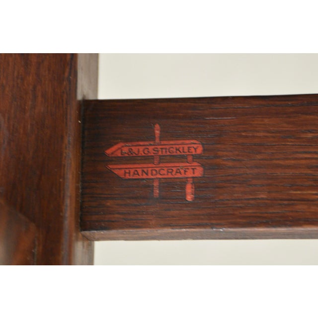 Brown 1910s L&jg Stickley Oak Mission Arts and Crafts Footstool Ottoman For Sale - Image 8 of 8