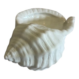 Vintage White Bone China Conch Shell Dish For Sale