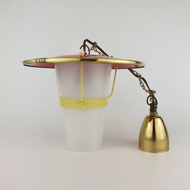 Rockabilly pendant lamp, produced in the 1950s in Germany. Cable length 50 cm Up to 250V (Europe/UK Standard).The wiring...