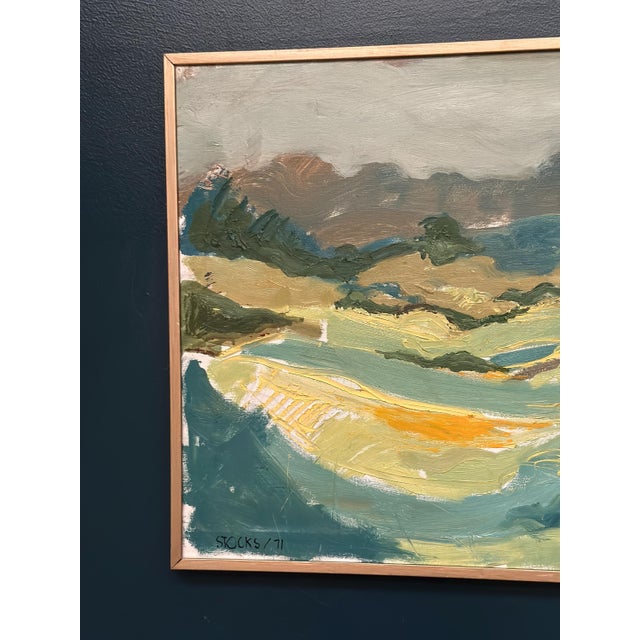 Mid-Century Modern Lars Stocks, Landscape, 1971, Oil Painting on Panel, Framed For Sale - Image 3 of 18