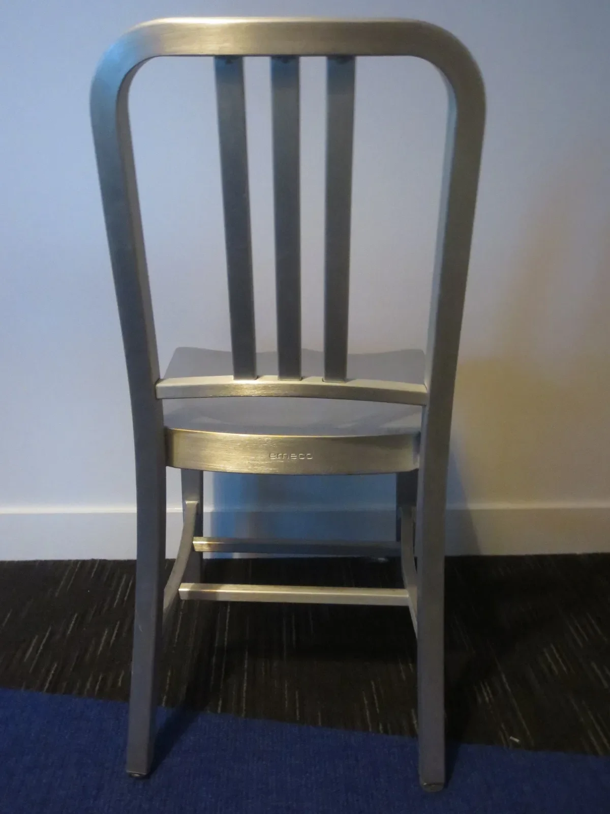 Emeco 1006 Navy Chair in Brushed Aluminum | Chairish