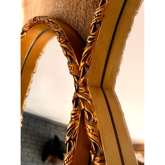 Bassett Vintage Hollywood Regency Triple Oval Gilt Mirror With Mercury Glass, Dated 1965 For Sale - Image 4 of 12