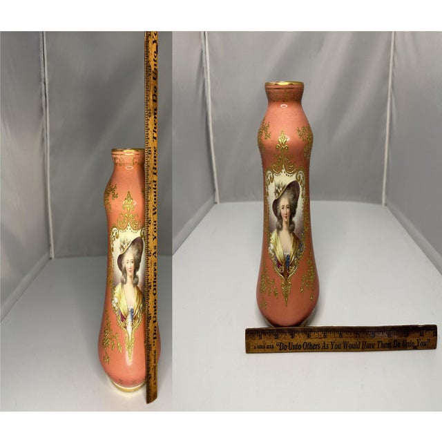 Antique Royal Bonn Portrait Vase: Hand-Painted Gold Gilt Rococo Vase, Signed For Sale - Image 10 of 10