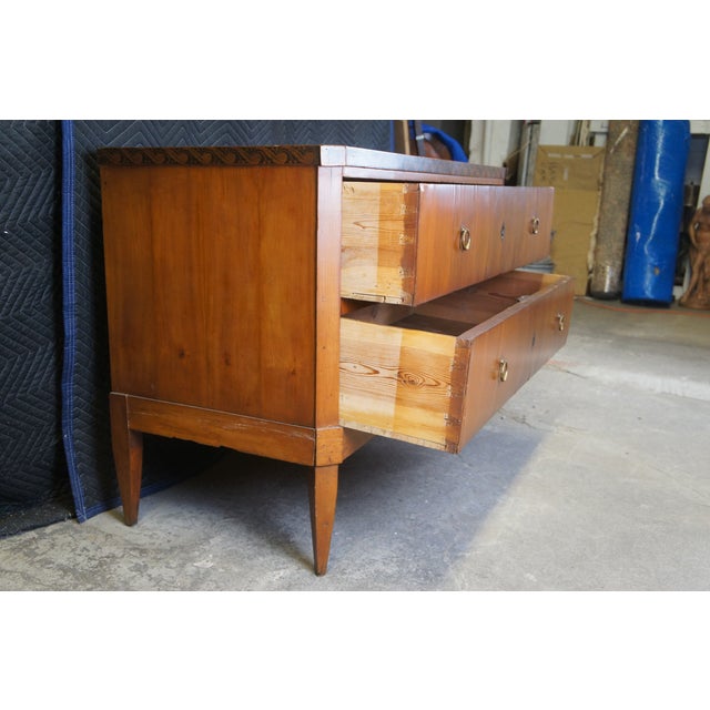 Brown Antique German Biedermeier Cherry Dresser Chest of Drawers Console Commode 46" For Sale - Image 8 of 12