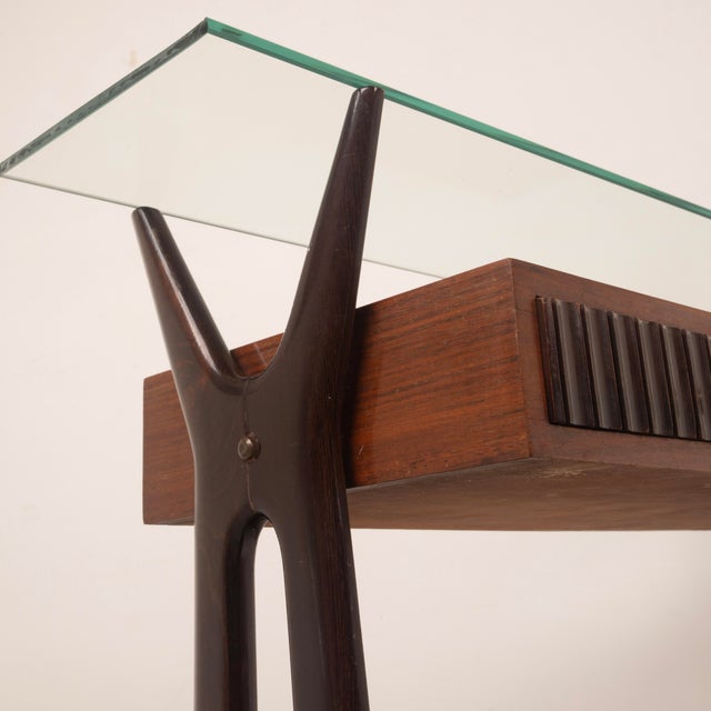 Mid-Century Modern Italian Rosewood Console Table, 1950 For Sale - Image 16 of 18
