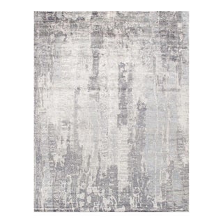 Pasargad Home Modern Silver Silk & Wool Area Rug- 9' 2" X 12' 0" For Sale
