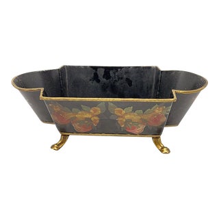 Late 20th Century Bergdorf Goodman Italian Footed Tole Planter For Sale