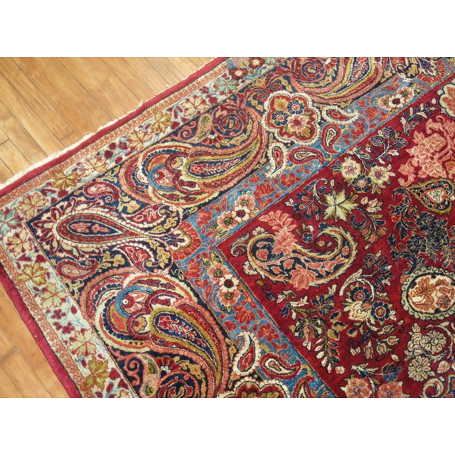 Antique Square Persian Sarouk Rug For Sale - Image 4 of 9