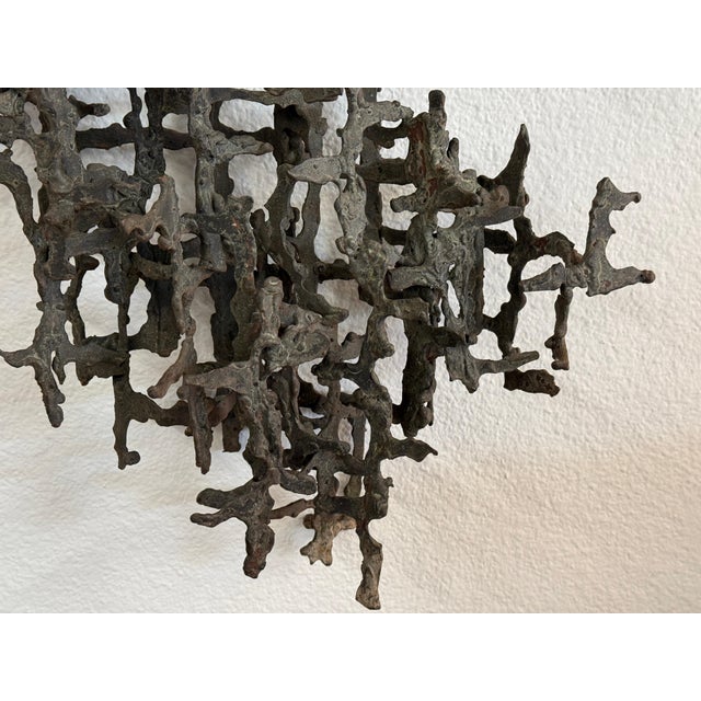 Brown Large Iron Brutalist Sculpture Attributed to Daniel Gluck For Sale - Image 8 of 12