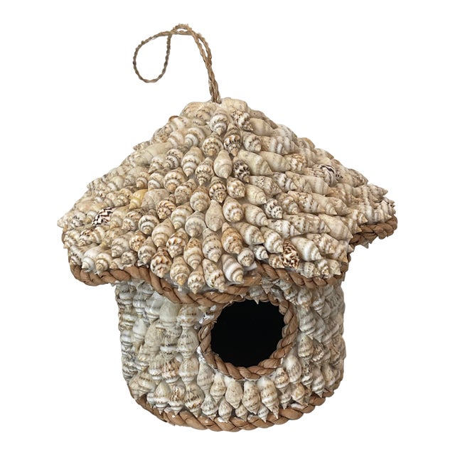 Small Bird House Sea Shell Encrusted For Sale