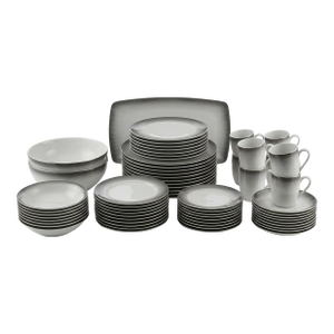 1960s Rosenthal Evensong Estate Set White Porcelain Platinum Dinnerware Service for 12 - 75pcs