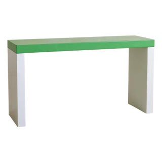 Italian Postmodern Green + White Steel Console or Desk For Sale
