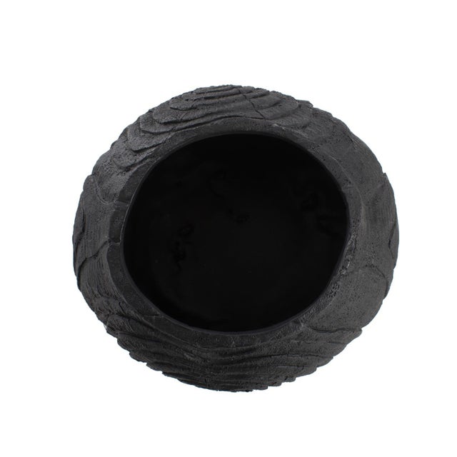 Faux Bois Round Bowl in an Ebony Finished Polyresin For Sale In Chicago - Image 6 of 11
