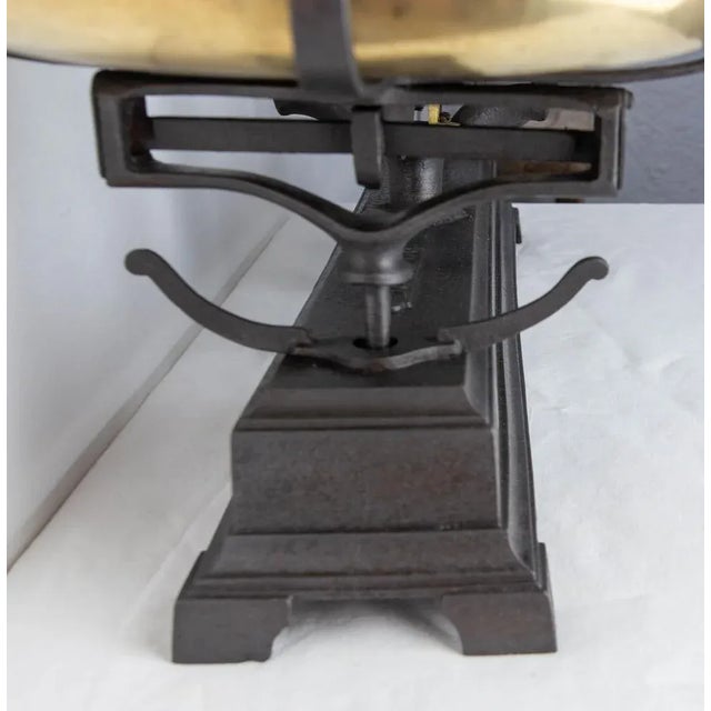 Antique Trade Scale in Brass and Cast Iron, France, 1880s For Sale - Image 6 of 11
