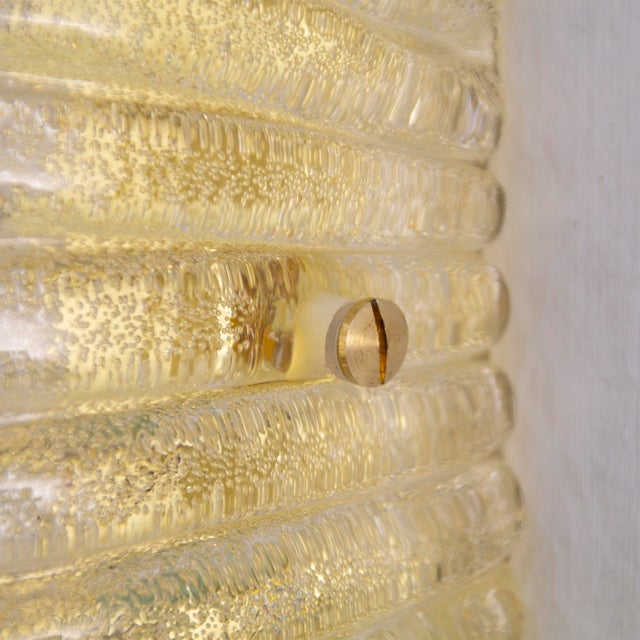 Glass Vintage Italian Wall Light in Amber Murano Glass with Brass Structure, 1990s For Sale - Image 7 of 13