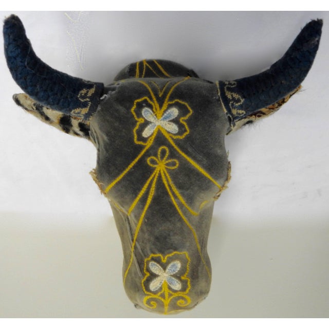 Textile Folk Art Porcelain Heifer With Vintage & Antique Textiles For Sale - Image 7 of 9