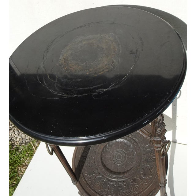 Antique Cast Iron Side Table with Black Marble Top by E.G. Zimmermann, Hanau, 1890s For Sale - Image 6 of 18